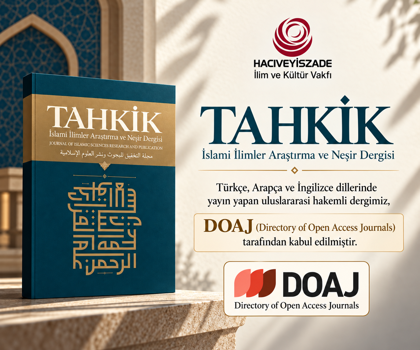 TAHKİK Dergisi DOAJ'da!